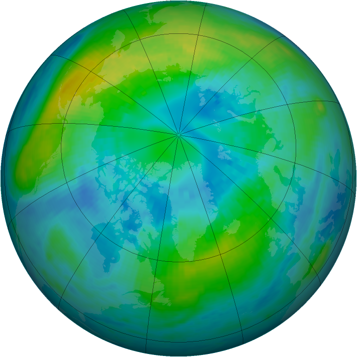 Arctic ozone map for 10 October 1984
